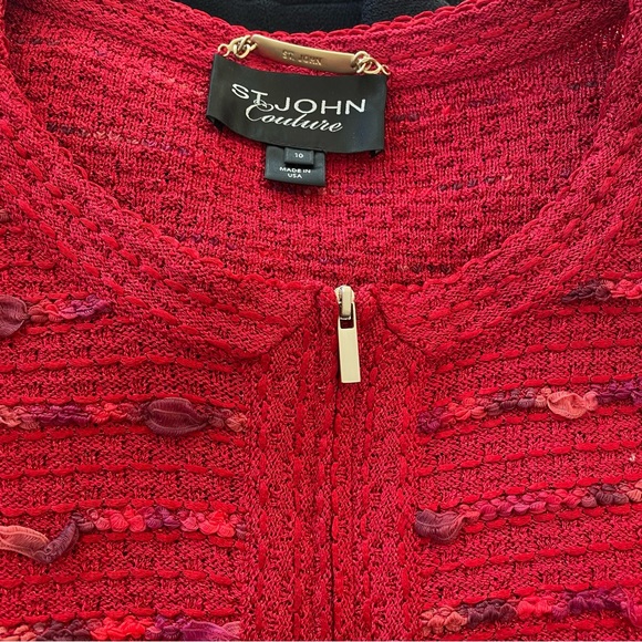 St. John Couture Red Knit Cardigan - Picture 14 of 14
